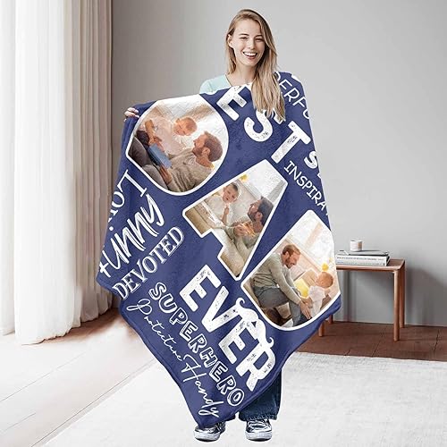 Miniatura 2 de Manta personalizada para papá abuelo, regalo personalizado para el día del padre, manta personalizada con foto para papá, el mejor regalo para papá,
