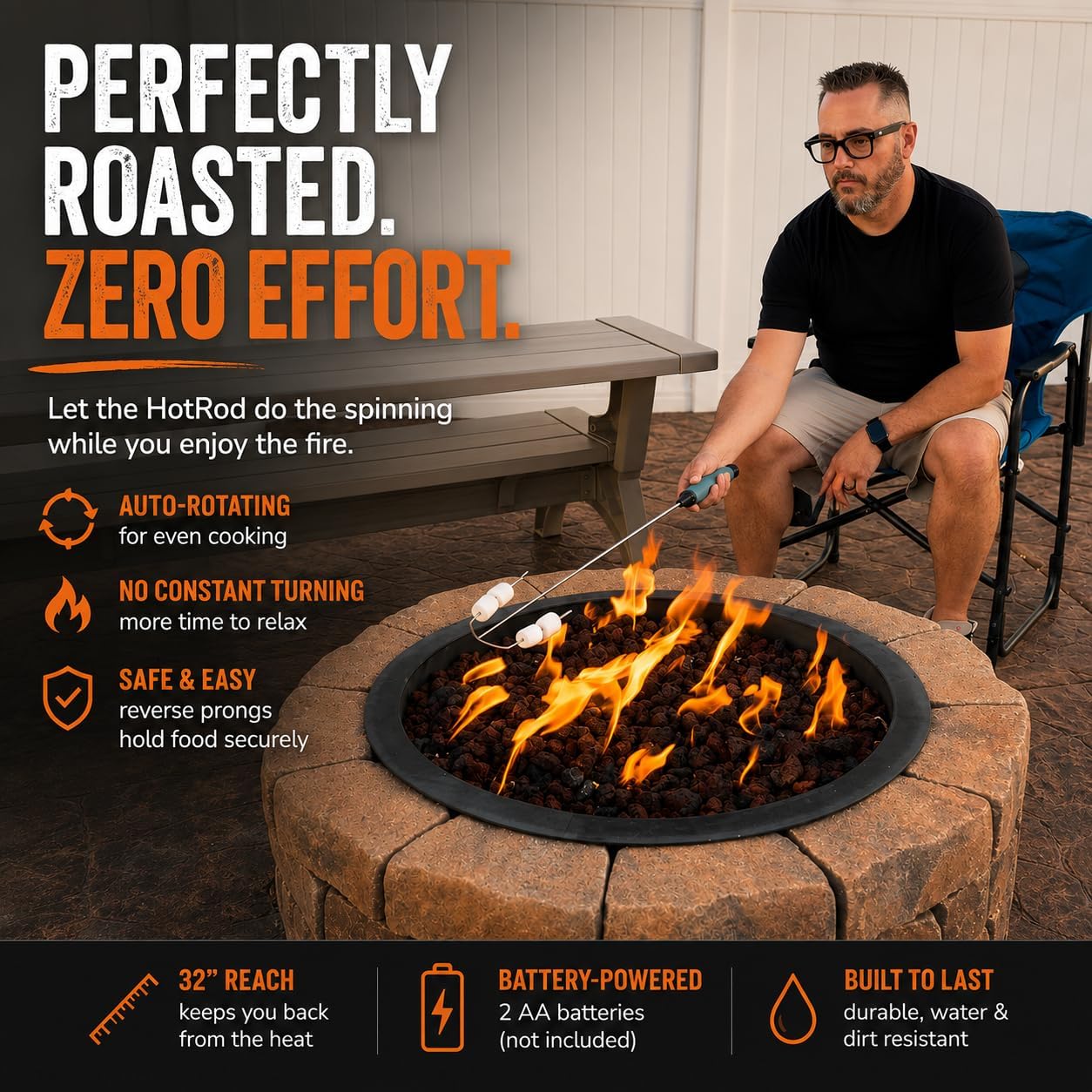 Safety Marshmallow Roasting Stick – Automatic Rotating & Heat-Resistant | Hands-Free Roaster for Perfect Campfire S’mores & Hot Dogs | Battery-Powered by Camp Cozy Outdoor image 3