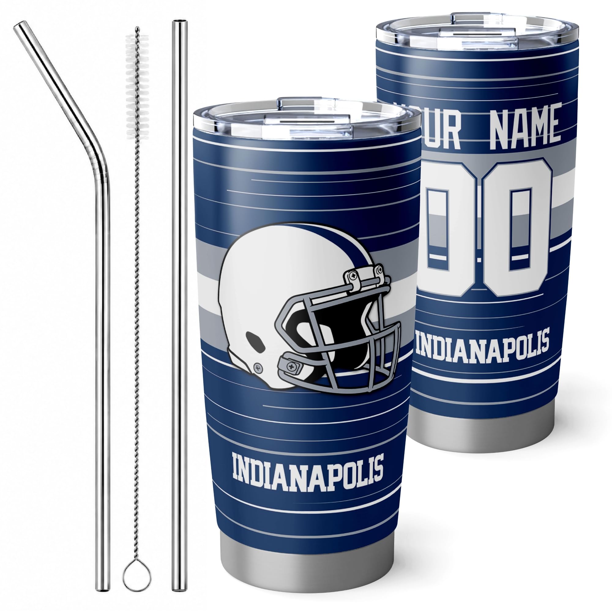 Indianapolis Tumbler 20oz Travel Mug Gifts Custom Name Number