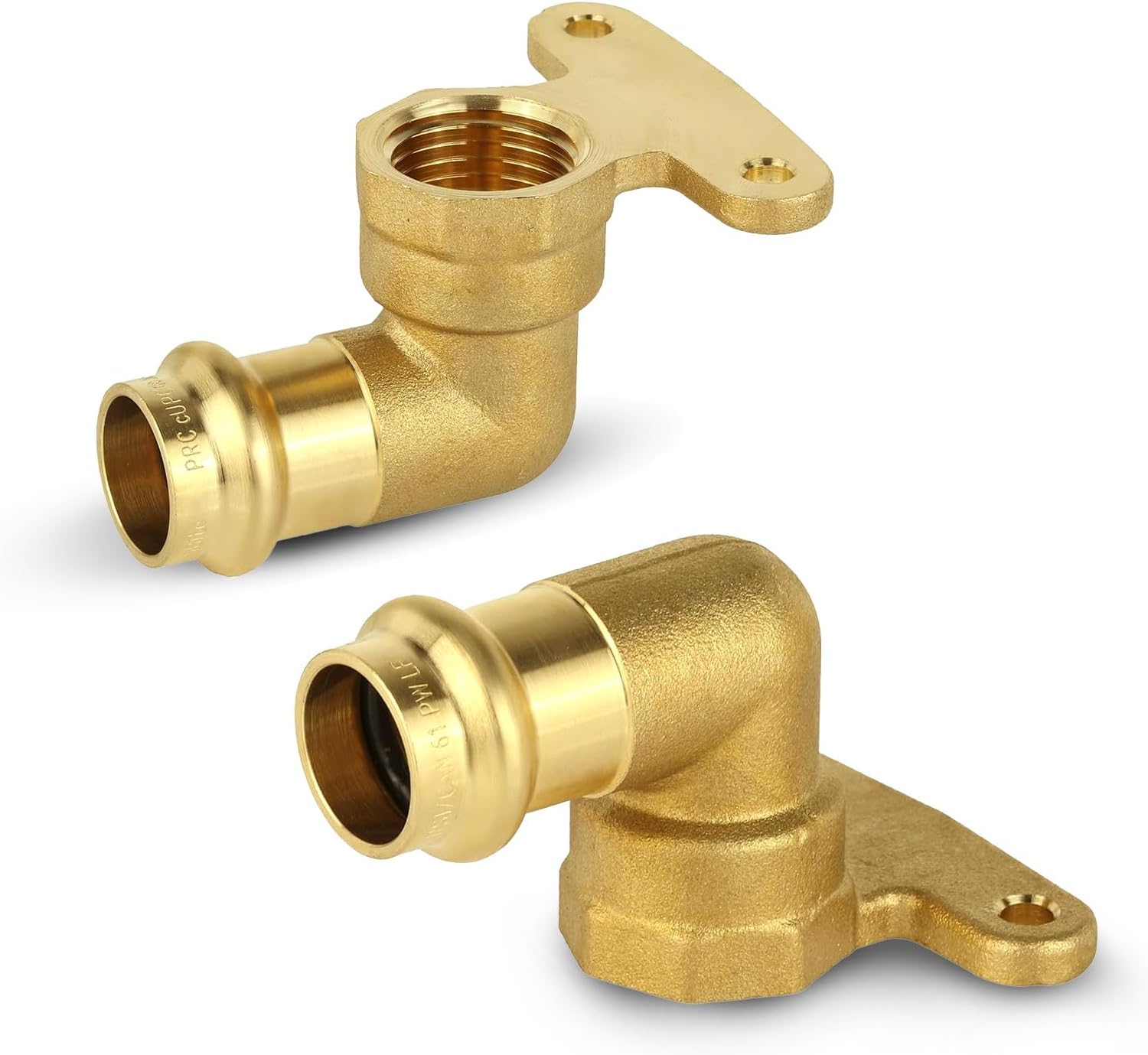 5-Pack HeSun Copper Press 90-Degree Hi Ear Elbow,1/2" Press X 1/2" Female NPT Elbow Fitting, LF Brass