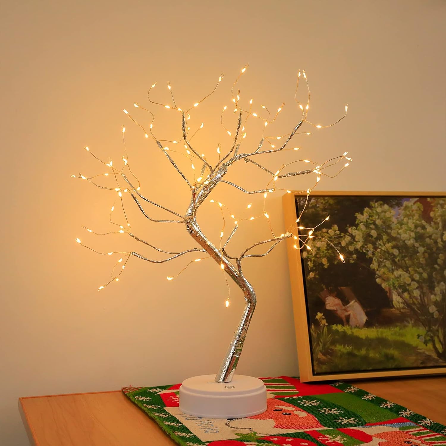 LITVERSE Tabletop Bonsai Tree Lights, DIY LED Artificial Tree Lamp,Battery/USB Operated Night Light for Room Decor, Home Decor,Bedroom, Wedding,Christmas, Holiday Gifts (Warm White, 108 LED) 2