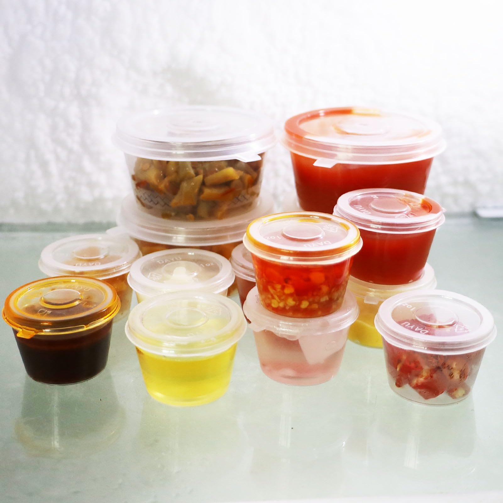 100 Pots à Sauce 120 Ml Carton Kraft Brun Avec Couvercle PET - Verrines 4 Oz Hermétiques Pour Emporter