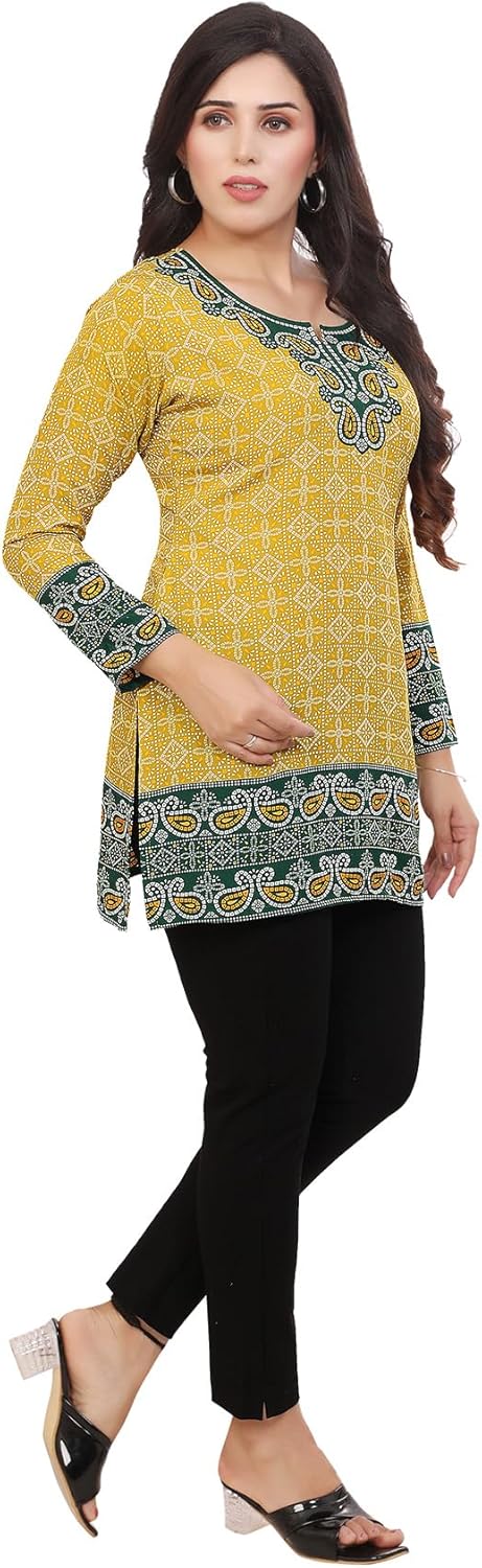 Maple Clothing Short Kurti Indian Tunic Top Women's Printed India Apparel Outfit - Image 4