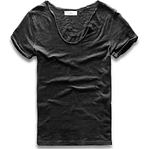 Zecmos Men V Neck Slim Fit 100 Cotton T-Shirt Basic T Shirts Casual