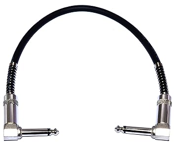 MA 6.35mm mono plug 1/4 inch Mono Jack to 6.35mm mono plug 1/4 inch Mono Jack Guitar Patch Cables Right Angle, 15 cm 1/4 Instrument Cables for Effect Pedals (9 Inch)