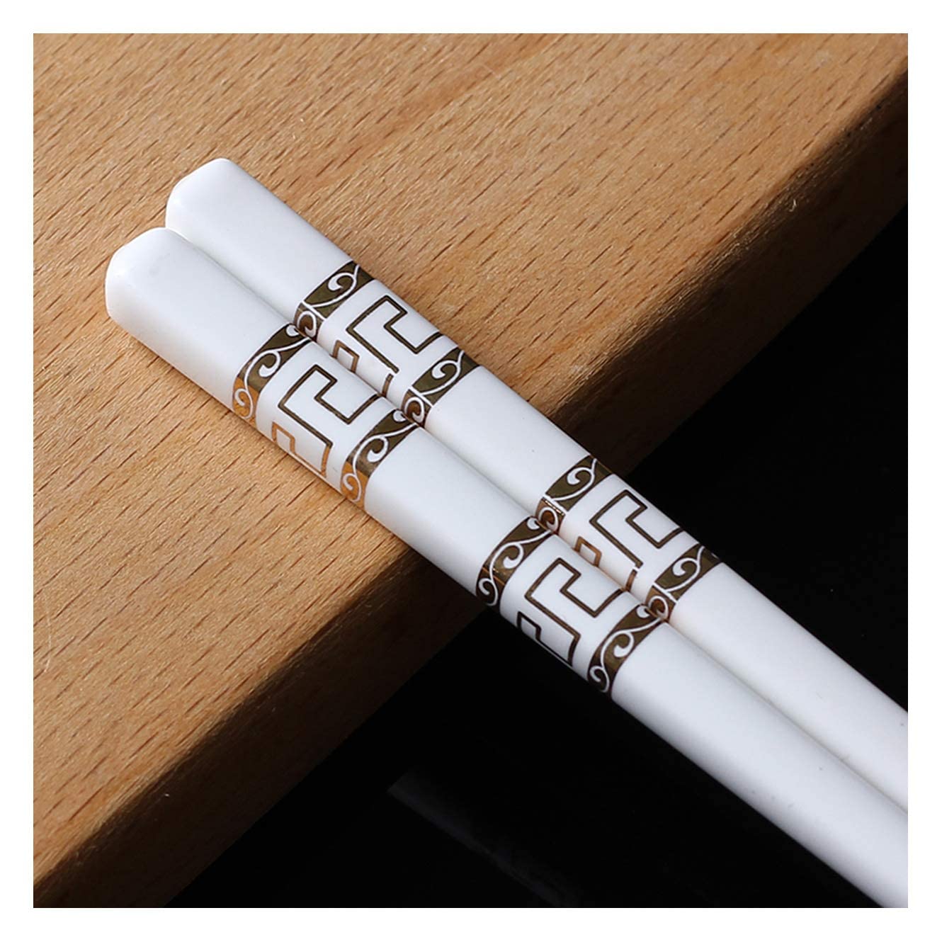 Baguettes en céramique, Baguettes en émail coloré – Baguettes Chinoises Classiques réutilisables, Coffrets Cadeaux, Baguettes antidérapantes Haut de Gamme pour Adultes (L
