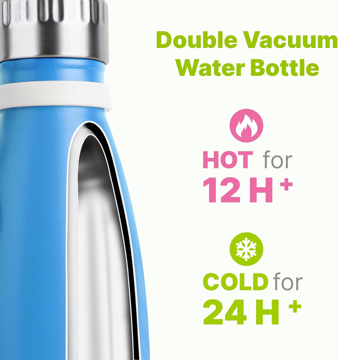 Kids Water Bottle for School-9 oz Stainless Steel Double Wall Vacuum Insulated Sports Water Bottle Reusable Metal Leak Proof Cola Shape Flask for Girls (Sky Blue) - Image 4
