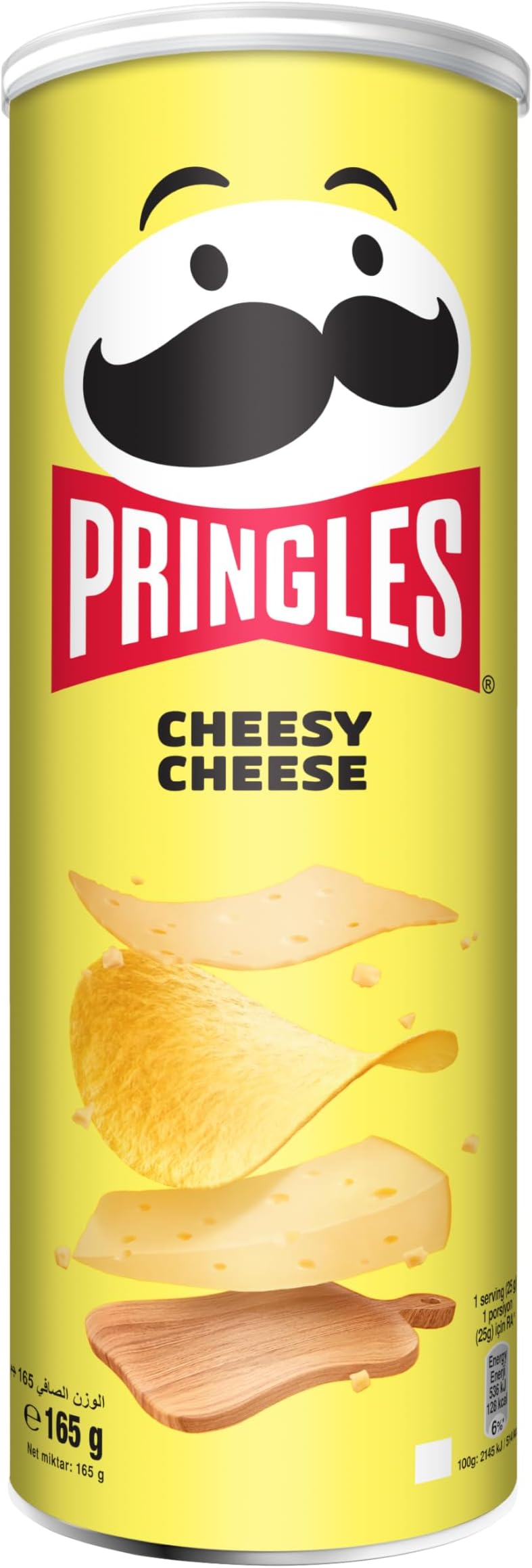 Pringles Cheesy Cheese Flavour - Potato Chips - 165gm - Crispy Snack - Crunchy Snack Food for Movies, Games & More - On-the-Go Can
