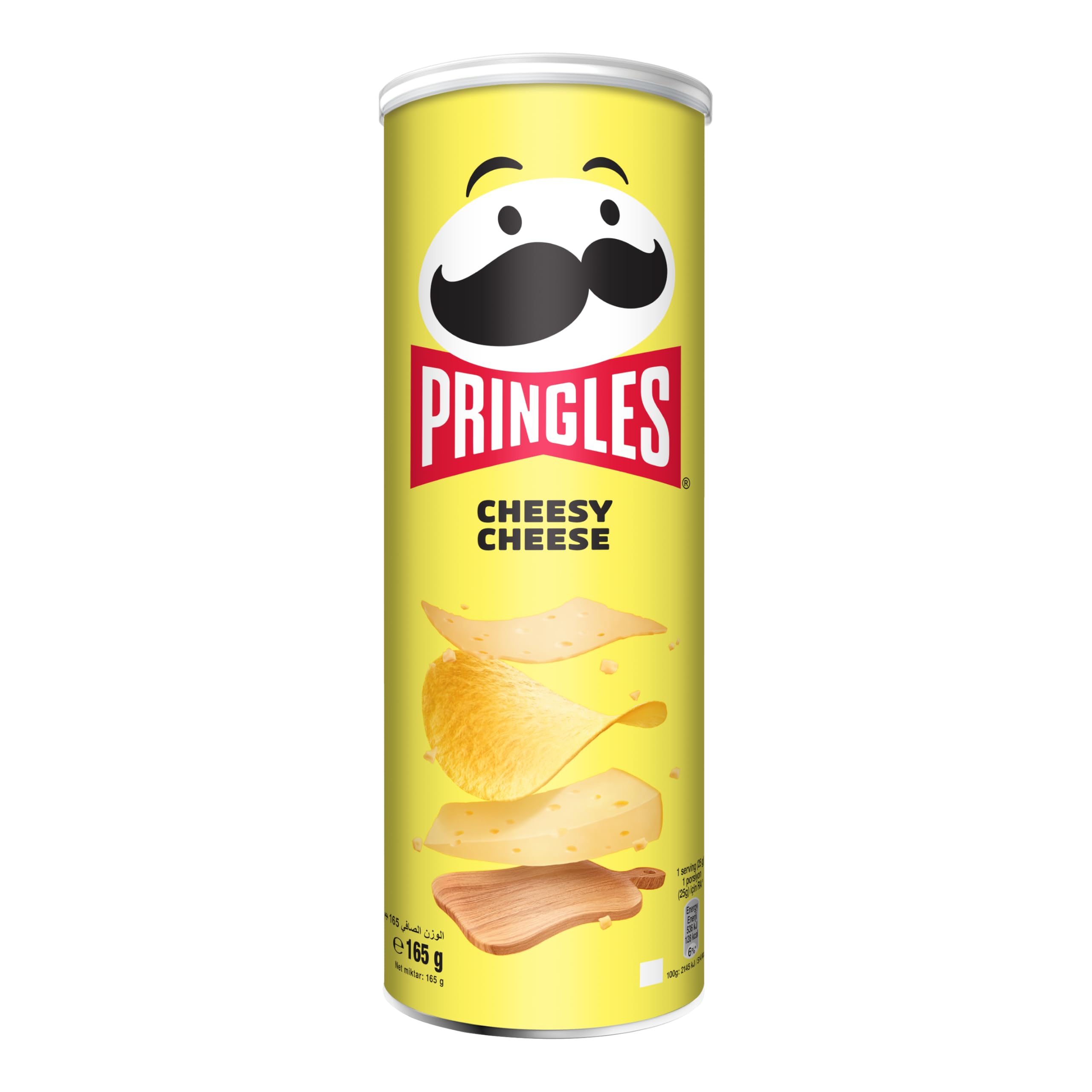 PringlesCheesy Cheese Flavour - Potato Chips - 165gm - Crispy Snack - Crunchy Snack Food for Movies, Games & More - On-the-Go Can