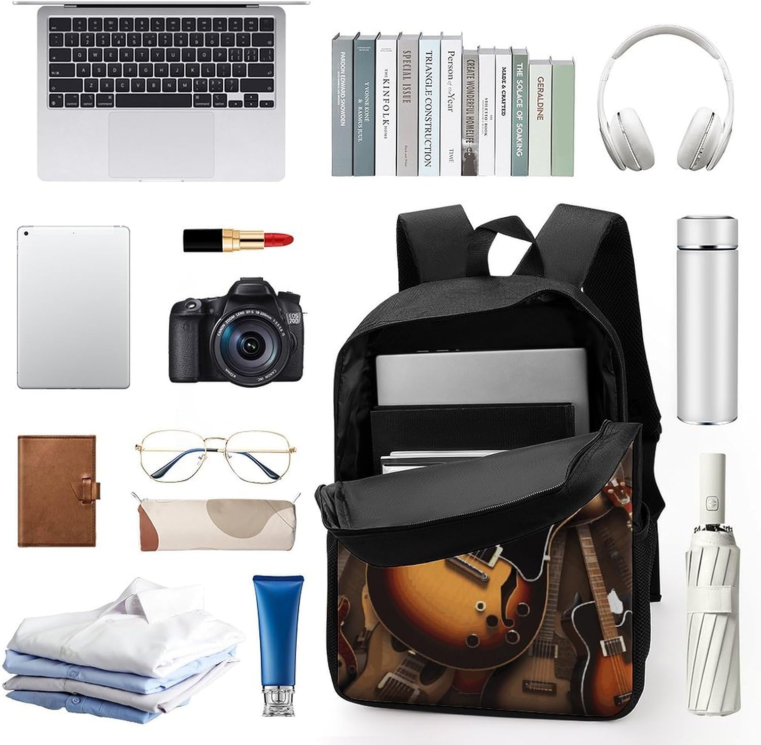 Music Guitar 17 Inch Laptop Backpack for Business Work image 3