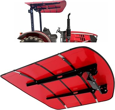 HECASA Red Canopy Compatible With All ROPS 48-3/8" X 48-3/8" Equipped Tractors and Mowers With 2" x 2" or 2" x 3" ROPS Adds About 4" to Tractor Height