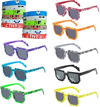 Lunettes De Soleil Thug Life Pixelated Mosaic Glasses Lunettes De