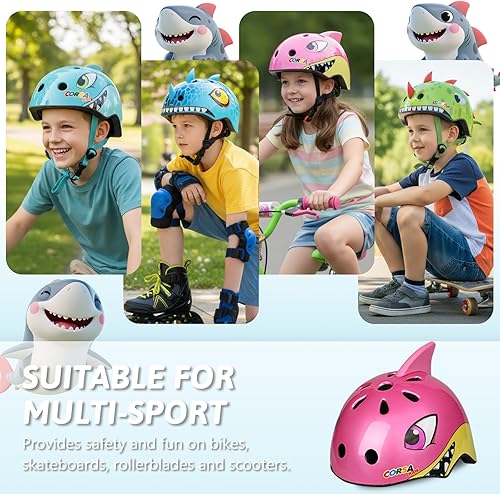 Miniatura 7 de Casco de bicicleta para niños pequeños, ajustable y multideportivo para niños y niñas, 2 tamaños