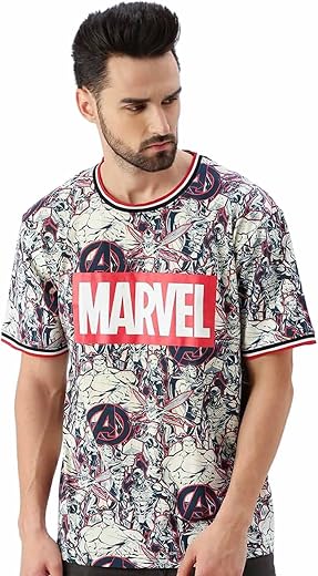Veirdo Men's Cotton Loose Printed Oversize T-Shirt