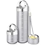 Zannaki Metal Travel Pill Organizer, Portable Waterproof Weekly Pill Box, Large Aluminum Alloy Pill Case Container, BPA Free 7 Day Daily Medicine Organizer Holder for Vitamin, Fish Oil, Supplement
