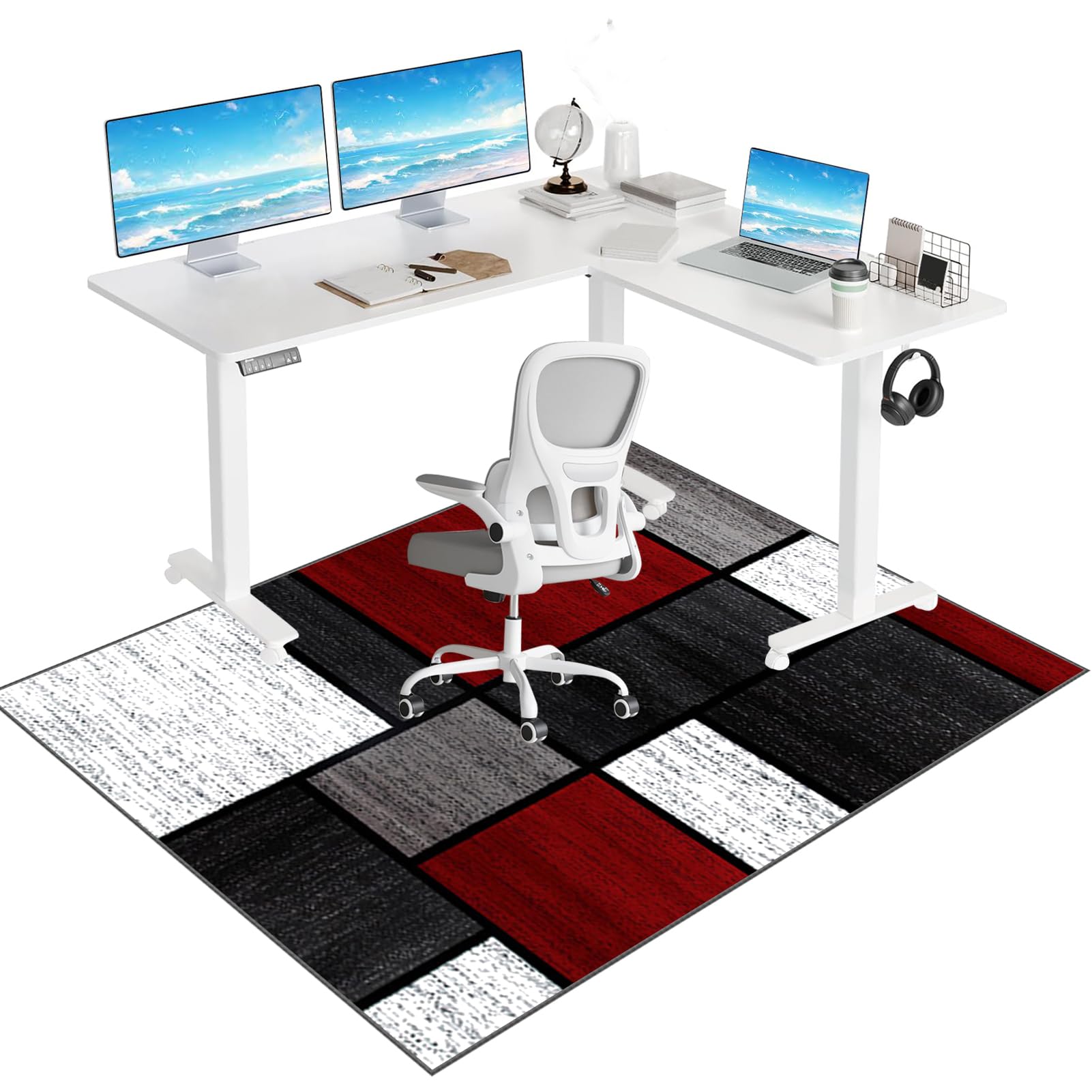 Office Chair Mat for Carpet, Non-slip Carpet Protector Chair Mat, Gaming Chair Mat for Desks, Carpet Chair Mats, Floor Protector for Rolling Chair, 100 x 140 cm floor mat, Carpet Floor Protection