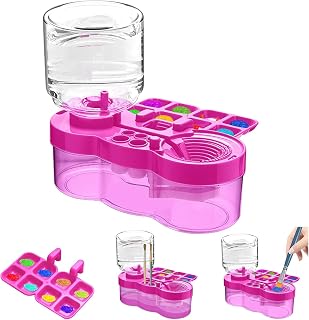 New Paint Brush Cleaner Tool,Brush Rinser Cup Painting Running Water Circulation Art Supplies for Acrylic,Watercolor and Water Based Creative Gift for Adult Artist Beginners Kids Rose Red
