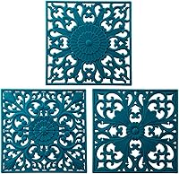 Vista 9 de Salvamanteles de silicona para platos calientes, ollas y sartenes, tapete salvamanteles tallado multiusos, tapetes cuadrados flexibles aislados