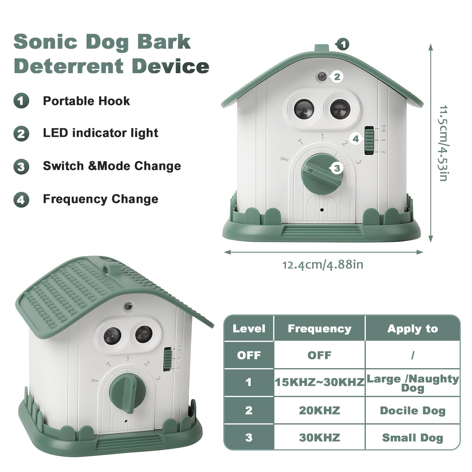 Anti Bell Gerät Hunde, 50FT Stopp Hundebell Gerät, Automatischer Ultraschall Anti Bellen, wiederaufladbares Antibell für Hunde mit 3 Modi , IPX4 Wasserdichtes Anti-Bell-Mittel für Innen & Außen