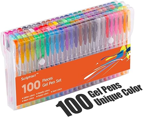 Bolígrafos de gel para colorear adultos, juego de 100 colores con purpurina metálica de neón pastel, también juego de colorear perfecto para niños