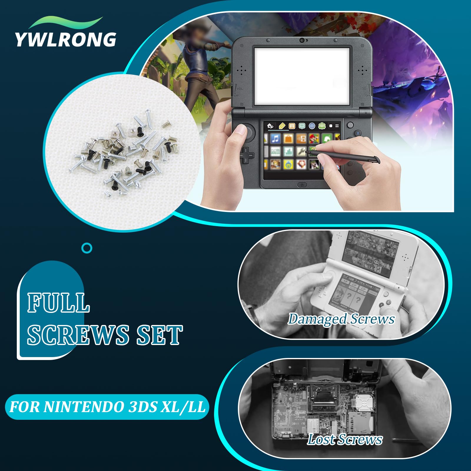 Amazon.com: 52PCS Full Screws Set for Nintendo New 3DS XL/LL Screw
