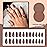 YOSOMK Coffee Brown Press on Nails Almond Medium Fake Nails Solid Color Full Cover Artificial False Nail Glossy Manicure Glue on Acrylic Nail for Women