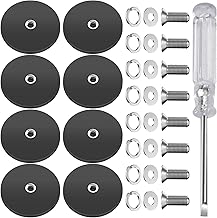 Nizirioo Neodymium Magnets Rubberised Extra Strong Pack of 8 Large Magnets Strong Diameter 43 mm with M6 Male Thread and Screwdriver 10 kg Adhesive Force, Magnets Screwable for Screws Eyelet or Hook