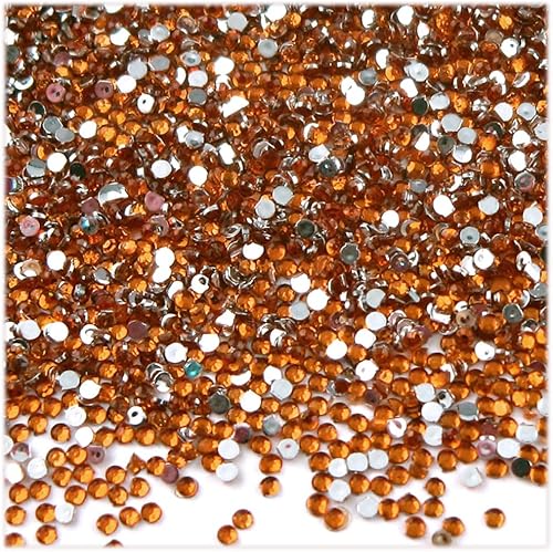 Miniatura 8 de 5,000 diamantes de imitación redondos de 0.059 in para uñas, parte trasera plana, rojo rubí