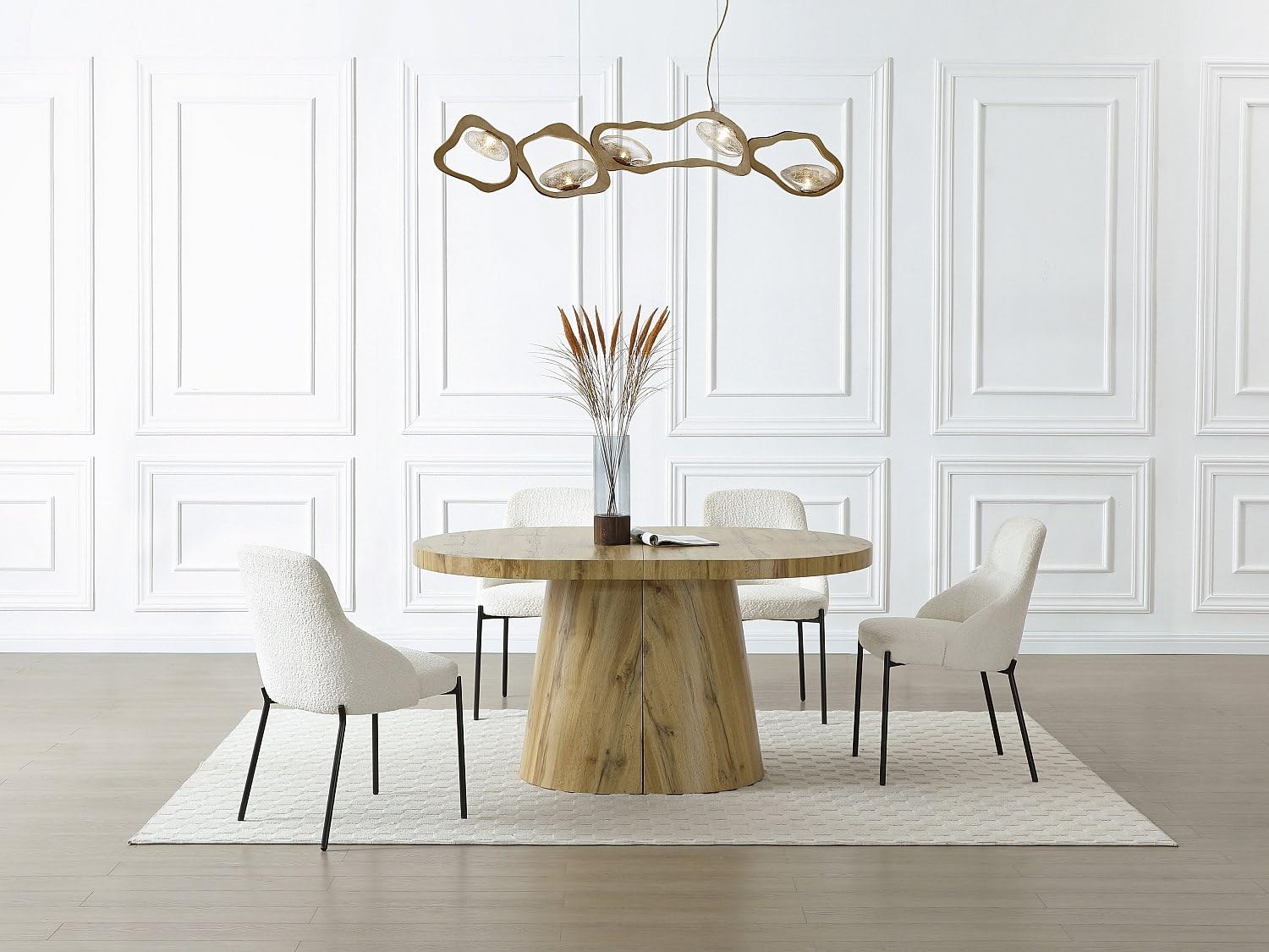 Vente-unique - Table à Manger Extensible 6 à +12 Personnes en MDF - Naturel Clair - CLOEVA