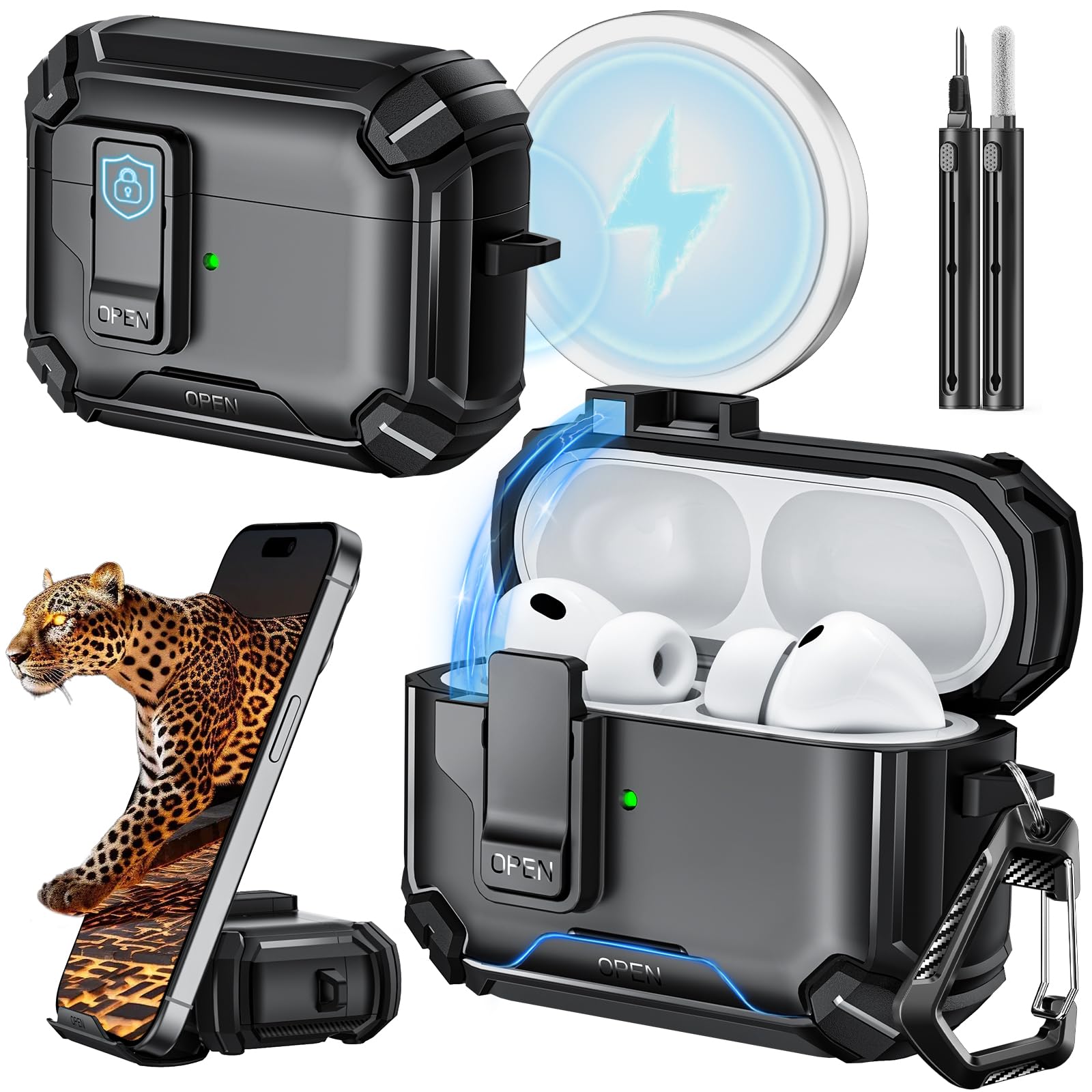 Amazon | Inesore for Airpods Pro3 ケース (2025) 磁気安全ロック