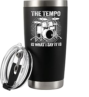 Panvola The Tempo Is What I Say It Is Drummers Gifts Vacuum Insulated Tumblers Drum Player Musicians Drummer Brother Boyfriend Friend Band Travel Mug 20 oz Black