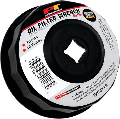 Miniatura 3 de Llave de tapa de filtro de aceite Performance Tool W54118 para modelos Toyota (14 estrías) - Compatible con Corolla, Camry, Highlander, Tundra y más