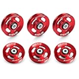Aluminum Pulley Wheel for Gym Equipment, 6PCS Set Power Rack Pulley Attachment, 90mm Aluminum Alloy Bearing Gym Pulley Wheel for Home Gym