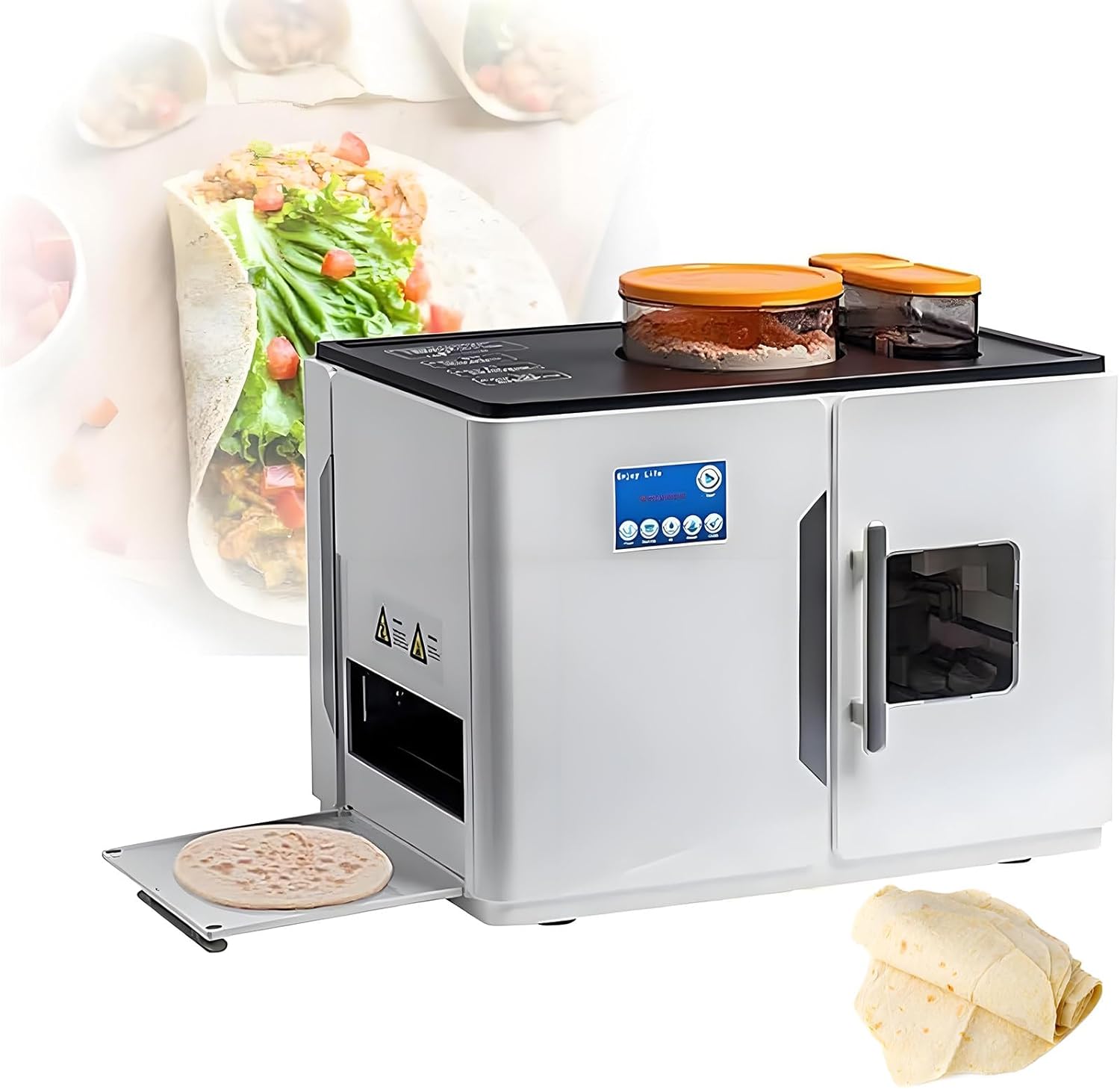 1800w Commercial Bread Making Machine Fully Automatic,Make 20 Delicious Flatbreads,Tortillas,and Pitas in One Go with One,Roti Maker Machine Fully Automatic