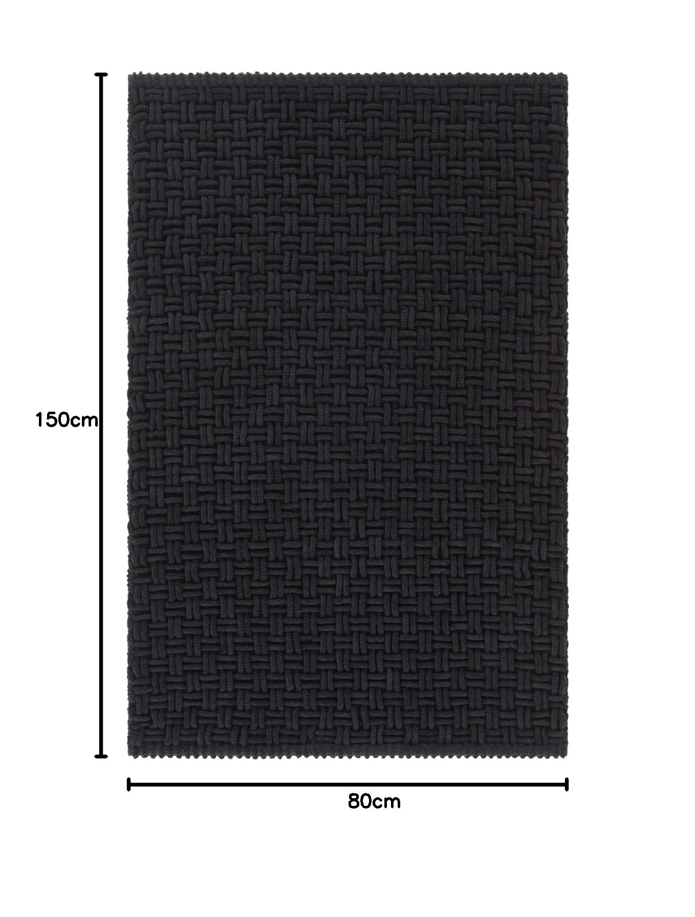 JOTEX Tappeto da bagno in poliestere, nero, 80 x 150 cm, 11