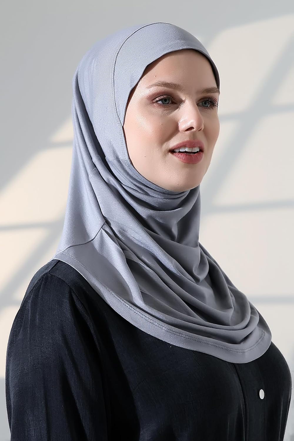 SODEF One Piece Ready to Wear Prayer Headscarf - Muslim Women's Hijab - Gray One Size - Gray