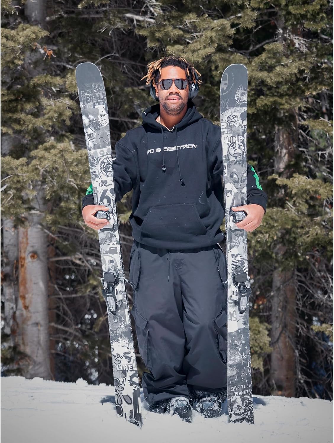 LINE Unisex Adult's Chronic 101 All-Mountain Freestyle Ski with Thick-Cut Sidewall Construction & Symmetric Flex Pattern - Durable Stable Versatile Snow Skis for Men & Women