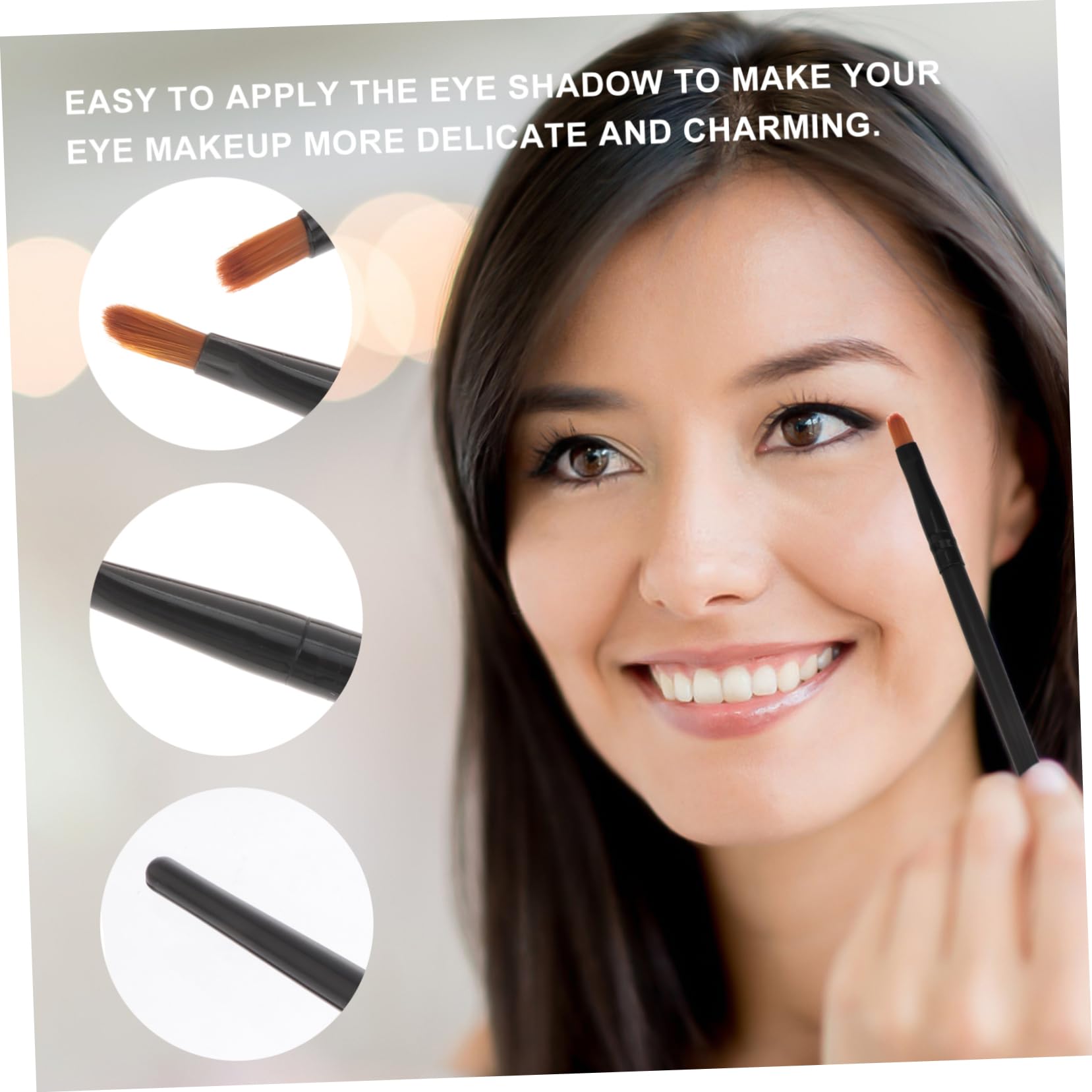 FRCOLOR Professional Eye Makeup Brush Kit 10pcs Wood Handle Brushes Eyeshadow Nose Shadow for Daily and Professional Use