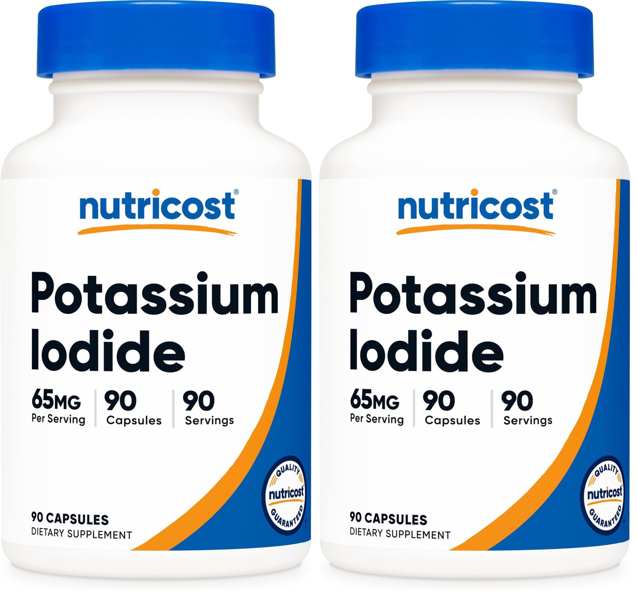 Nutricost Potassium Iodide (KI) (65mg) 90 Capsules, Gluten-Free, GMO-Free (Pack of 2) 90 Count (Pack of 2)