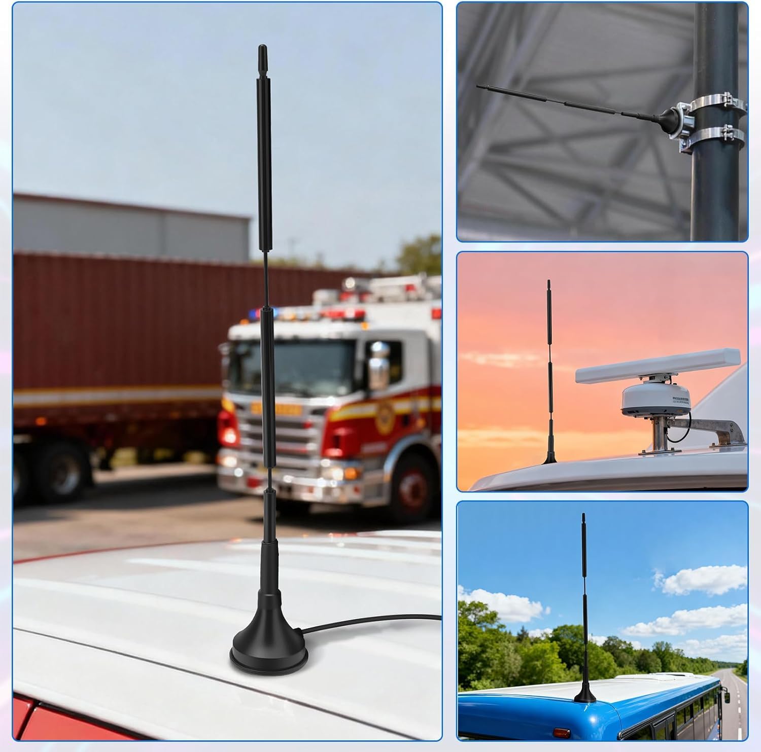 Meshnology 2 unidades Meshtastic 868 MHz Lora Antenna 10dBi Gain Outdoor Long Range Magnetic Base Antenna 29 cm Omni SMA macho para placa de desarrollo ESP32 LoRa V3 y V4 módulo LoRa con cable de — view 3