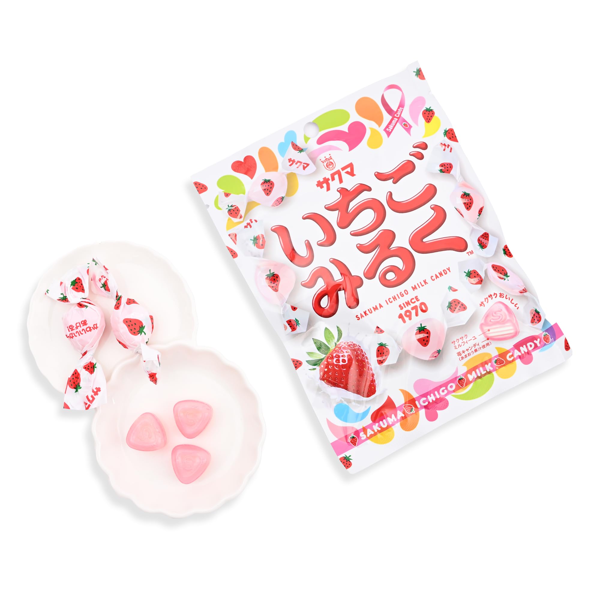 Amazon.com : Sa-kuma Ichigo Milk Candy Strawberry Flavor 40g x 2