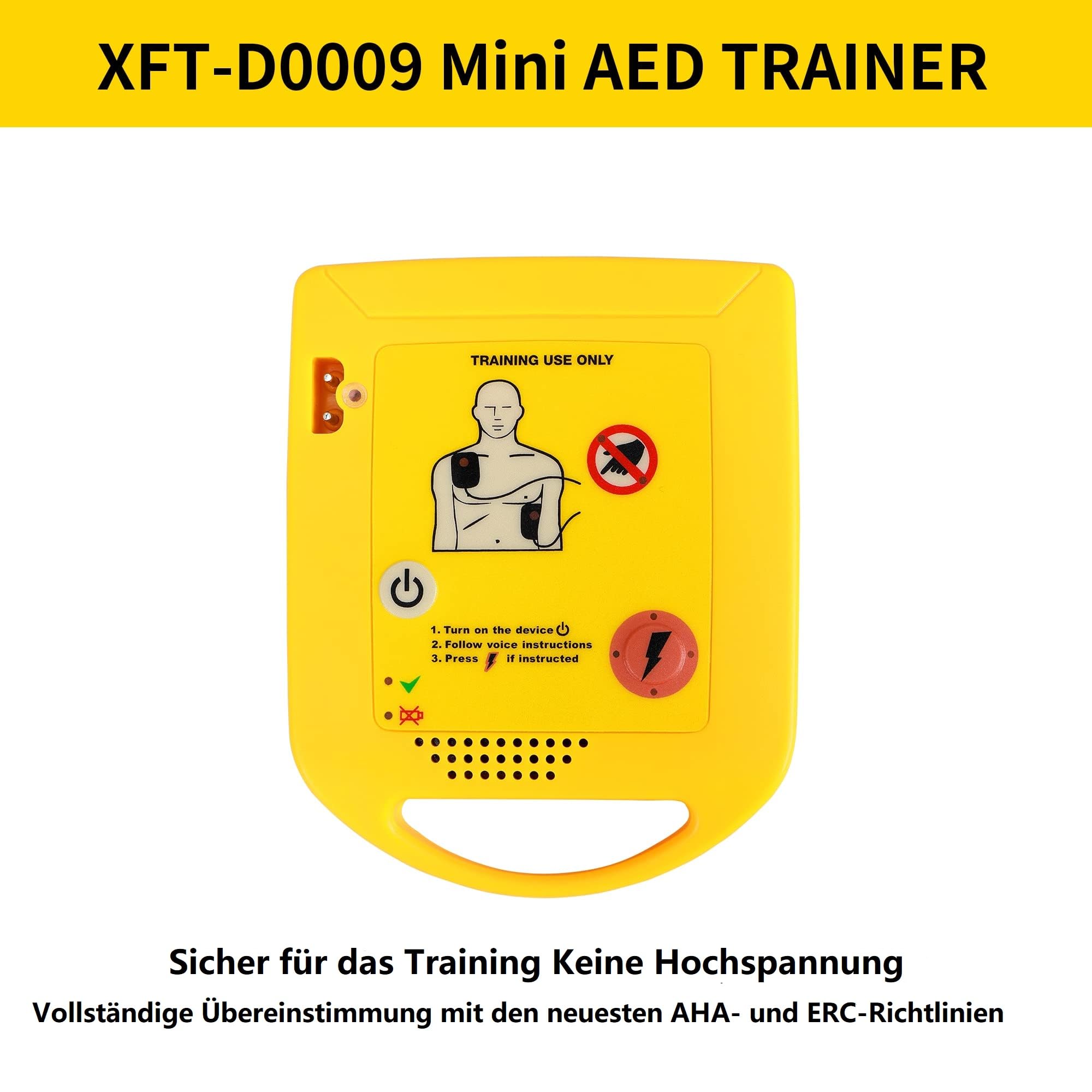 XFT Mini AED Trainingsgerät Deutsch (XFT-D0009) | AED Trainer, Erste Hilfe Lehrgerät, Mit CPR-Lehrgerät Maschine, Für Defibrillator-Auszubildende-Anfänger