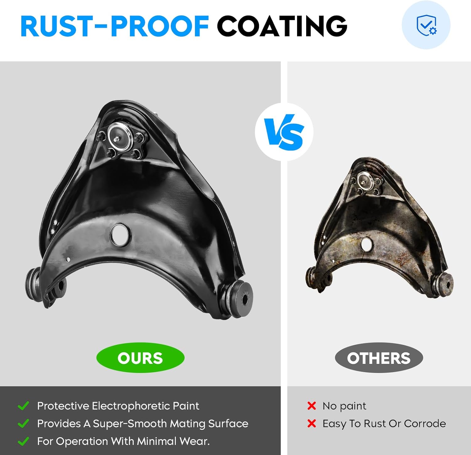 Front Upper Control Arm w/Ball Joints for Chevy & GMC C1500 1993-1999, C2500 1993-2000, Tahoe 1995-1999 RWD & 2000 5.7L RWD, Yukon 1993-1999 RWD, 15Pcs Suspension Kit K620160 K620161 K6445
