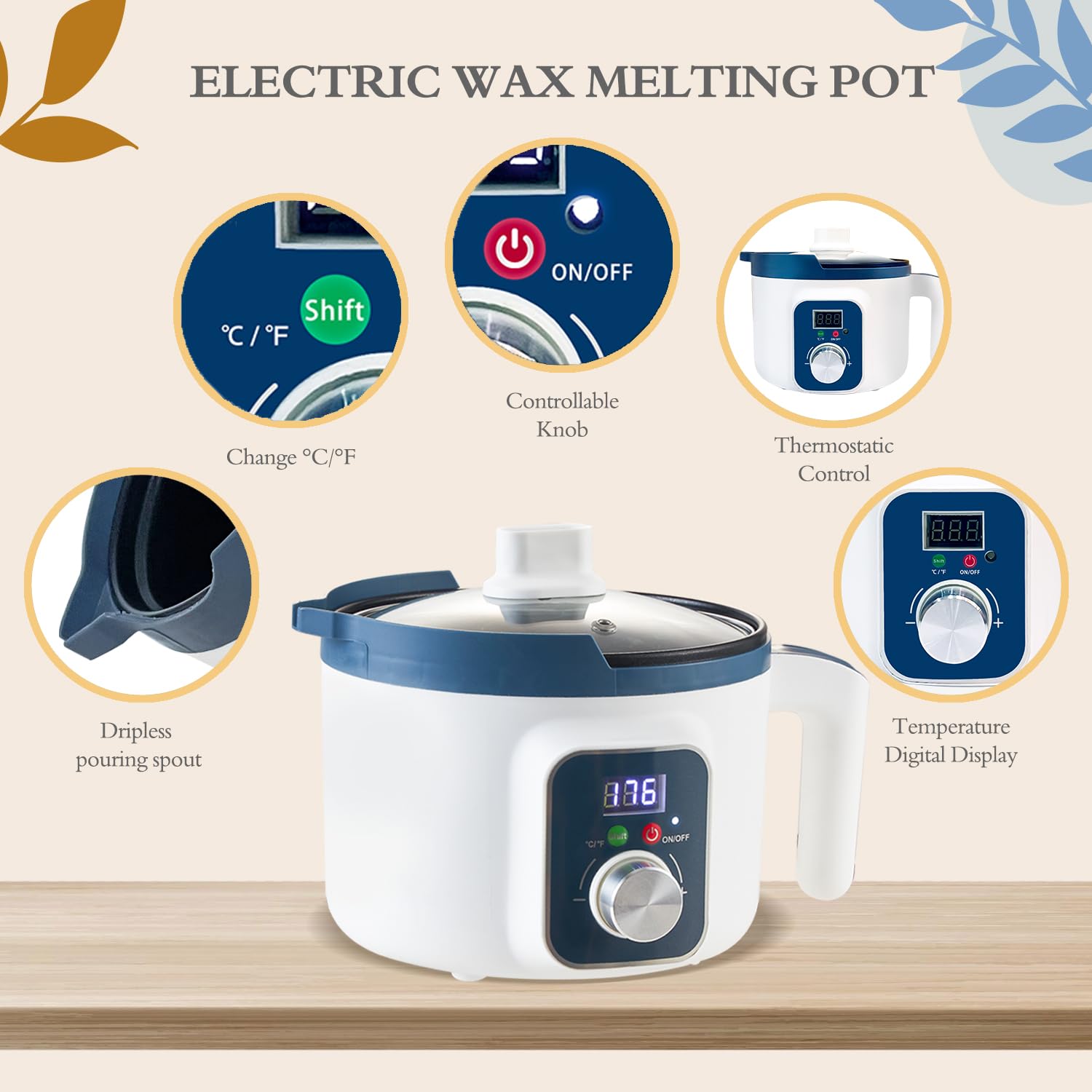 Kit per la Creazione di Candele Profumate per Adulti con Scioglitore di Cera, Cera di Soia, 12 Vasetti, 8 Portacandele, 6 Fragranze, Set Completo per Candele fai da te