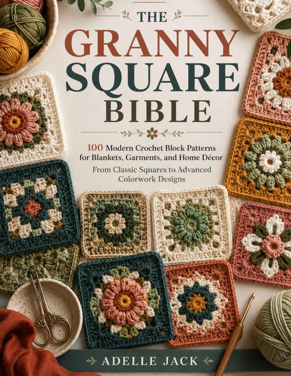 THE GRANNY SQUARE BIBLE: 100 Modern Crochet Block Patterns for Blankets, Garments, and Home Décor: From Classic Squares to Advanced Colorwork Designs