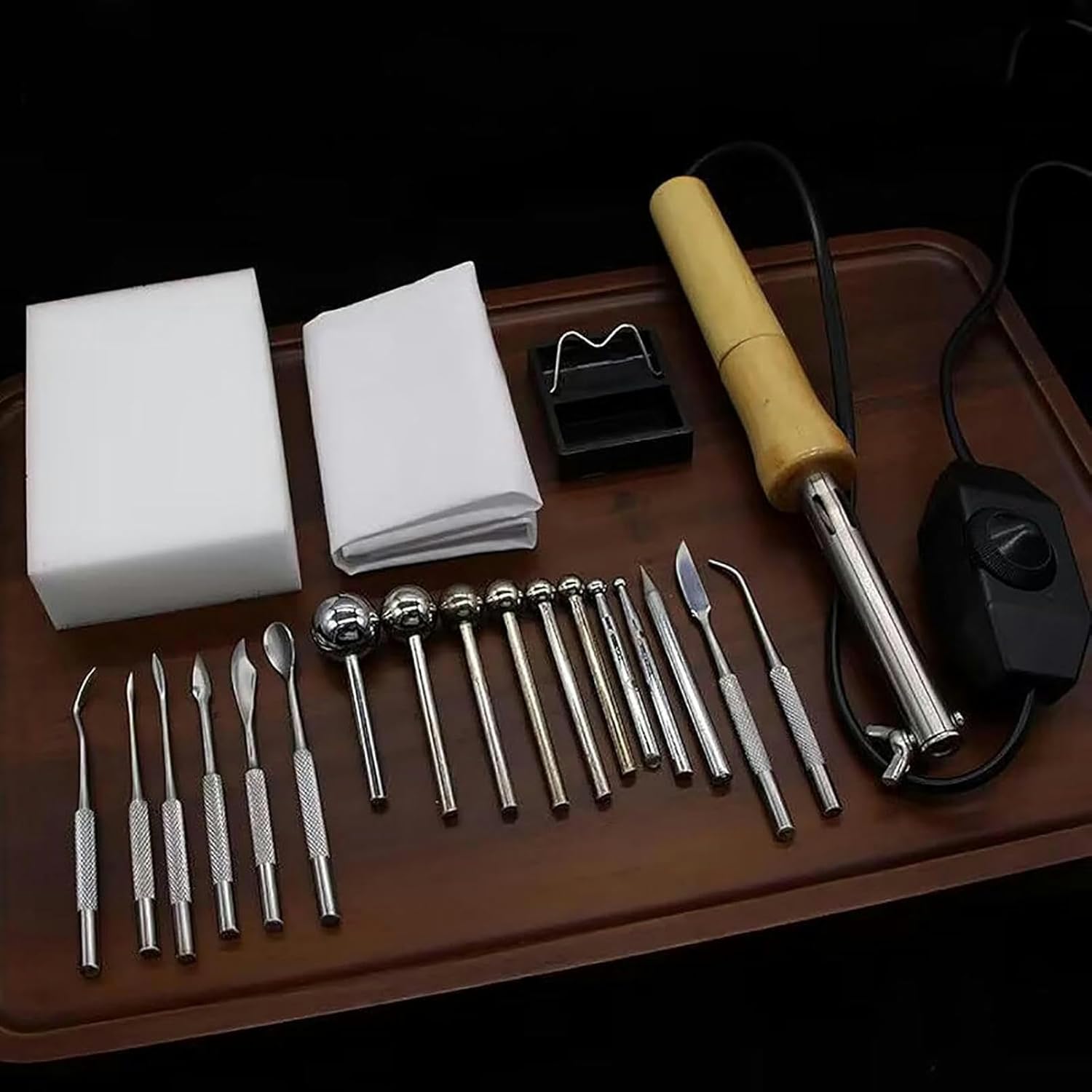 Fabric Flowers Ironing Tool Set, 17 Heads Electric Fabric Flower Maker, Adjustable Temperature Artificial Flower Ironing Machine