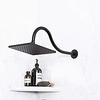 Vista 3 de JS Jackson Supplies, brazo de extensión de cabezal de ducha de 16 pulgadas de longitud montada, tubo extensor largo de arco alto, ideal para cabezal