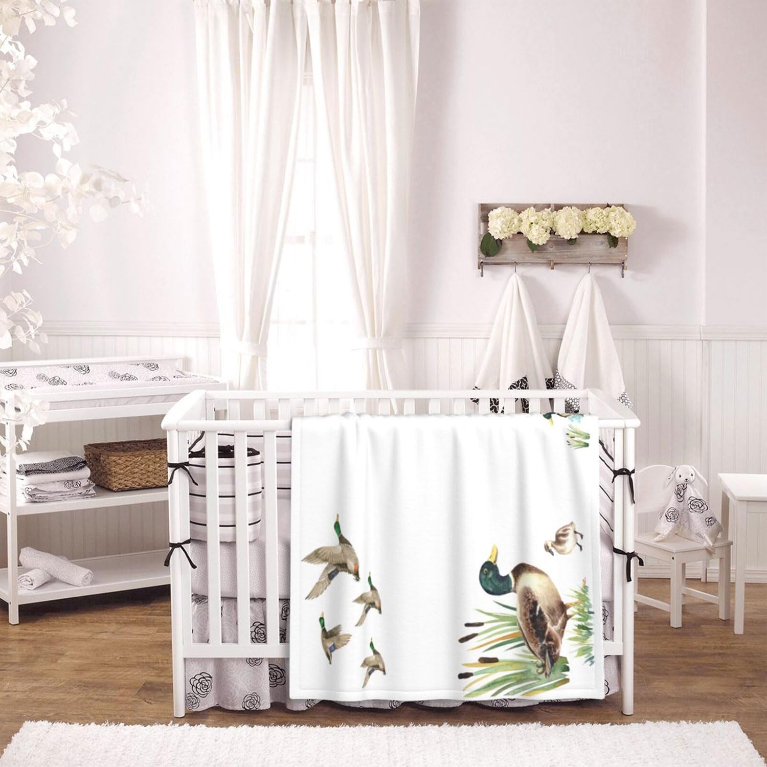 Mallard - Manta mensual para bebé para niños y niñas, manta de mes de recién nacido, manta de franela suave para fondo de fotografía, regalo de ducha personalizado, color verde azulado