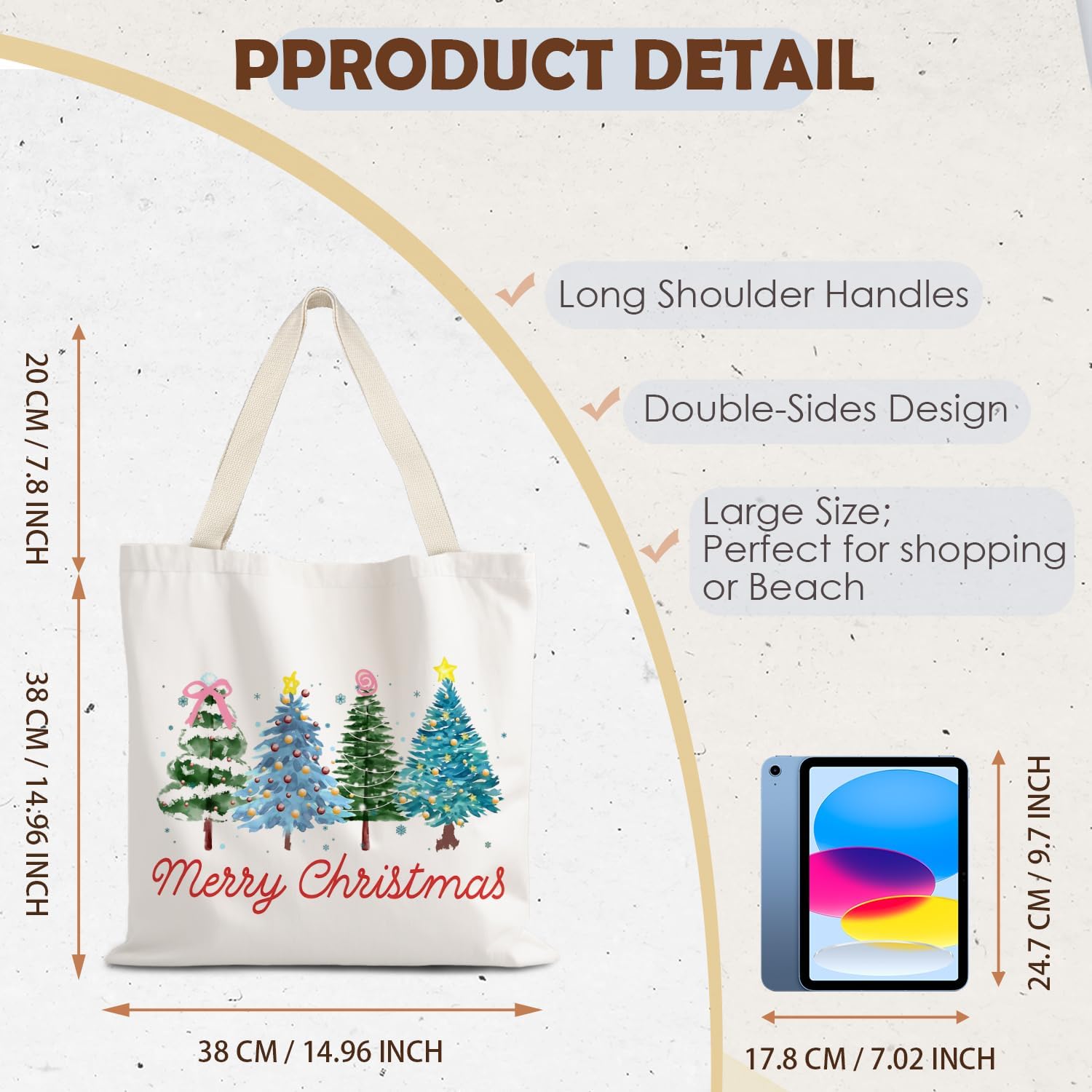 Pink Christmas Tree Tote Bag - Image 4
