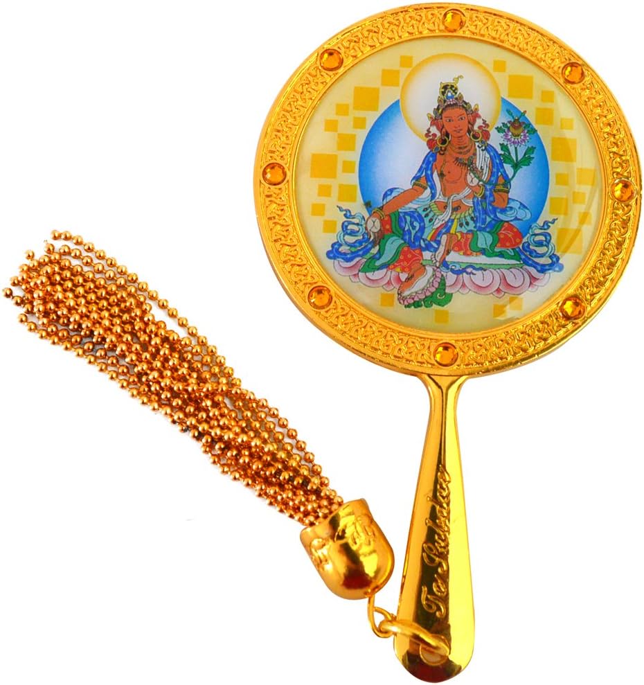 fengshuisale Yellow Tara Mirror for Increasing Prosperity and Abundance W Red String Bracelet W1614